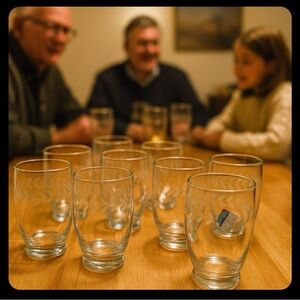 Vintage Chelan Fresh Etched Glasses Set of 8 USA Farmhouse Barware Rare Gift